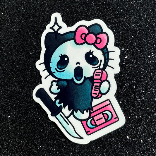 GHOSTFACE HELLO KITTY (b grade sticker)